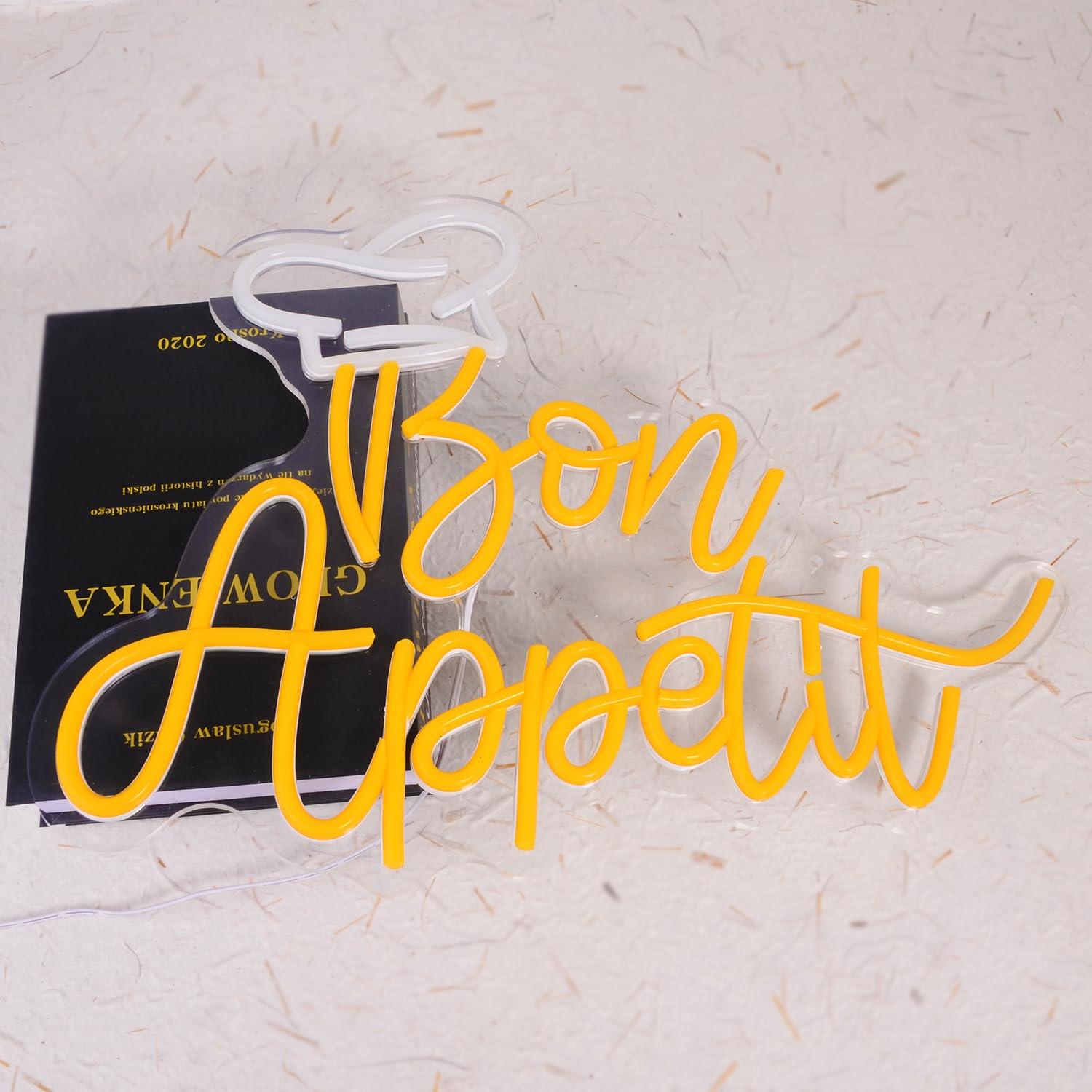 Bon Appetit Chef Hat Neon Sign - Home Kitchen & Bathroom ulasan dan harga