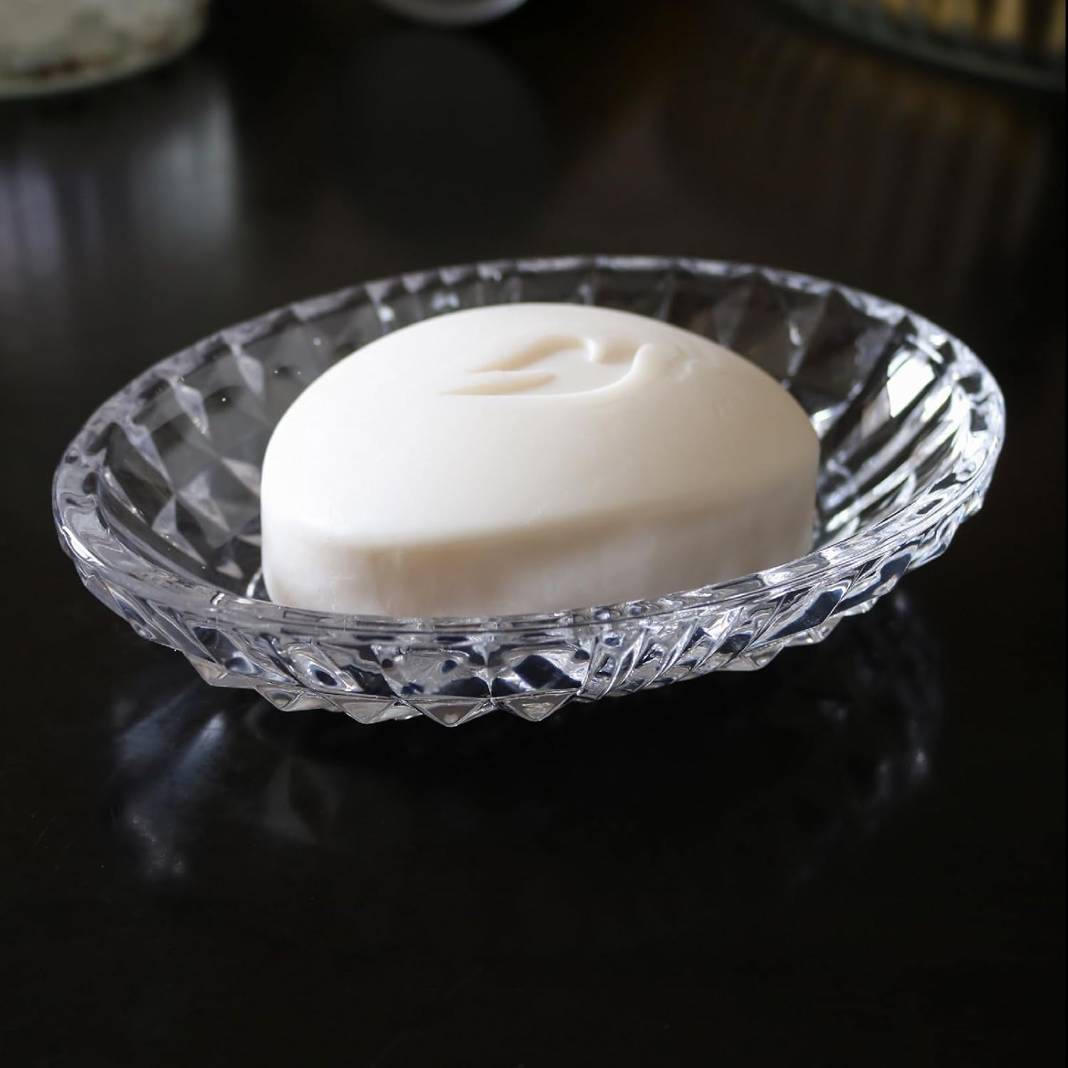 Oval Clear Glass Soap Dish wit - Glass Soap Dish ulasan dan harga