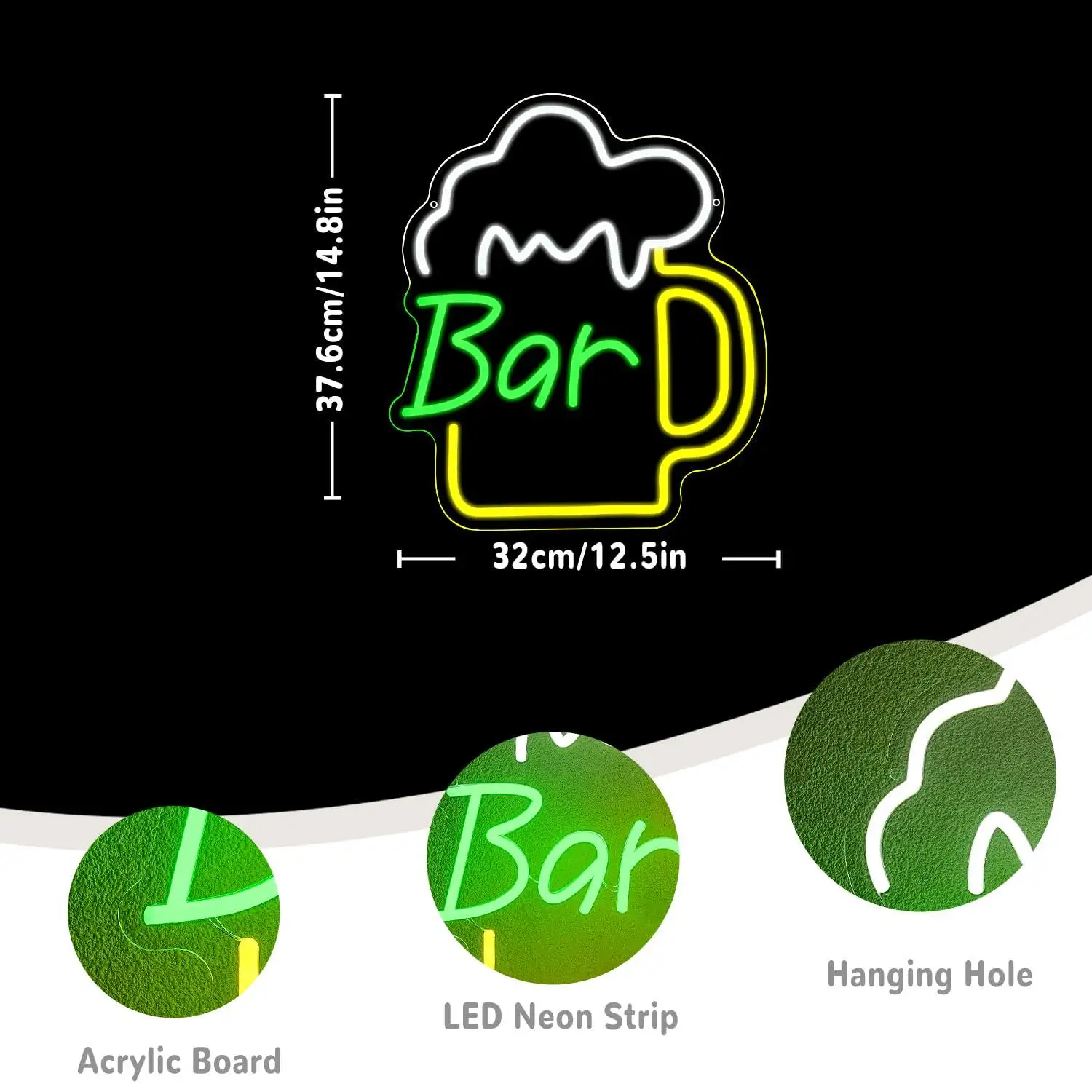 Beer Bar Neon Sign USB Dimmabl - Home Kitchen & Bathroom ulasan dan harga