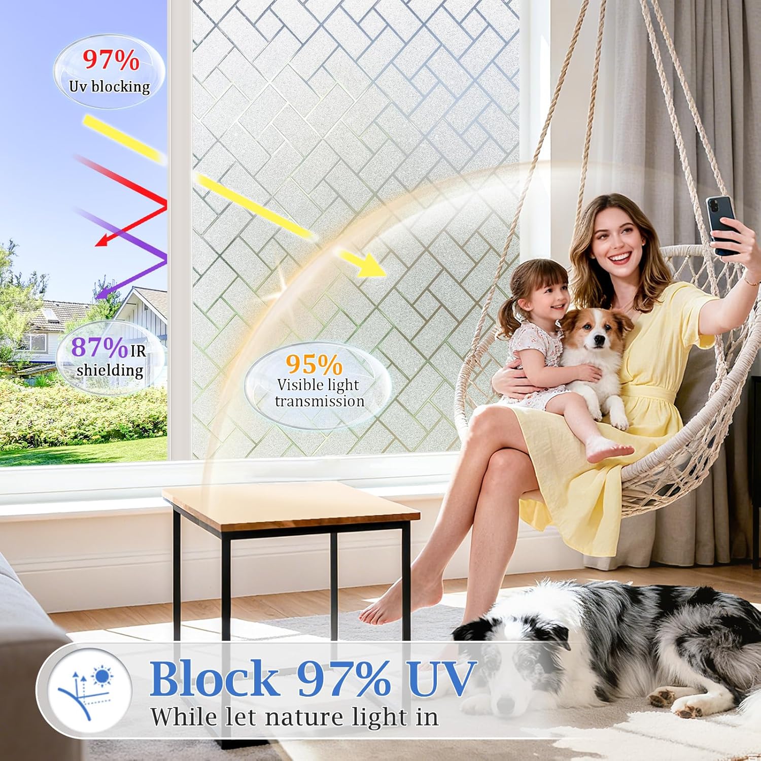 Frosted Window Privacy Film St - Home Bathroom ulasan dan harga