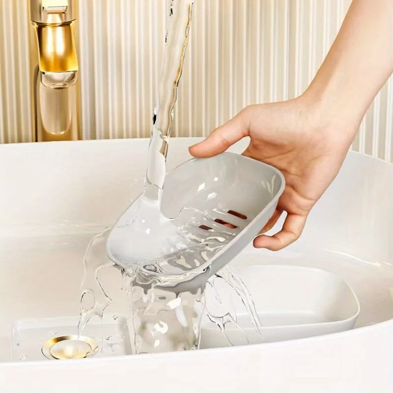 1pc Double Layer Drain Soap Bo - Glass Soap Dish ulasan dan harga