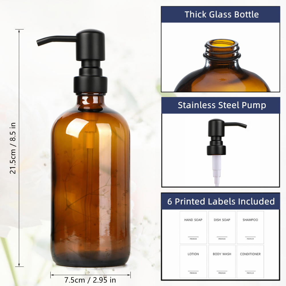 Amber Glass Soap Dispenser wit - Glass Soap Dish ulasan dan harga