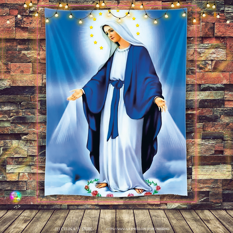 Jesus  Virgin Mary Tapestry Ho - Home Bathroom Supplies ulasan dan harga