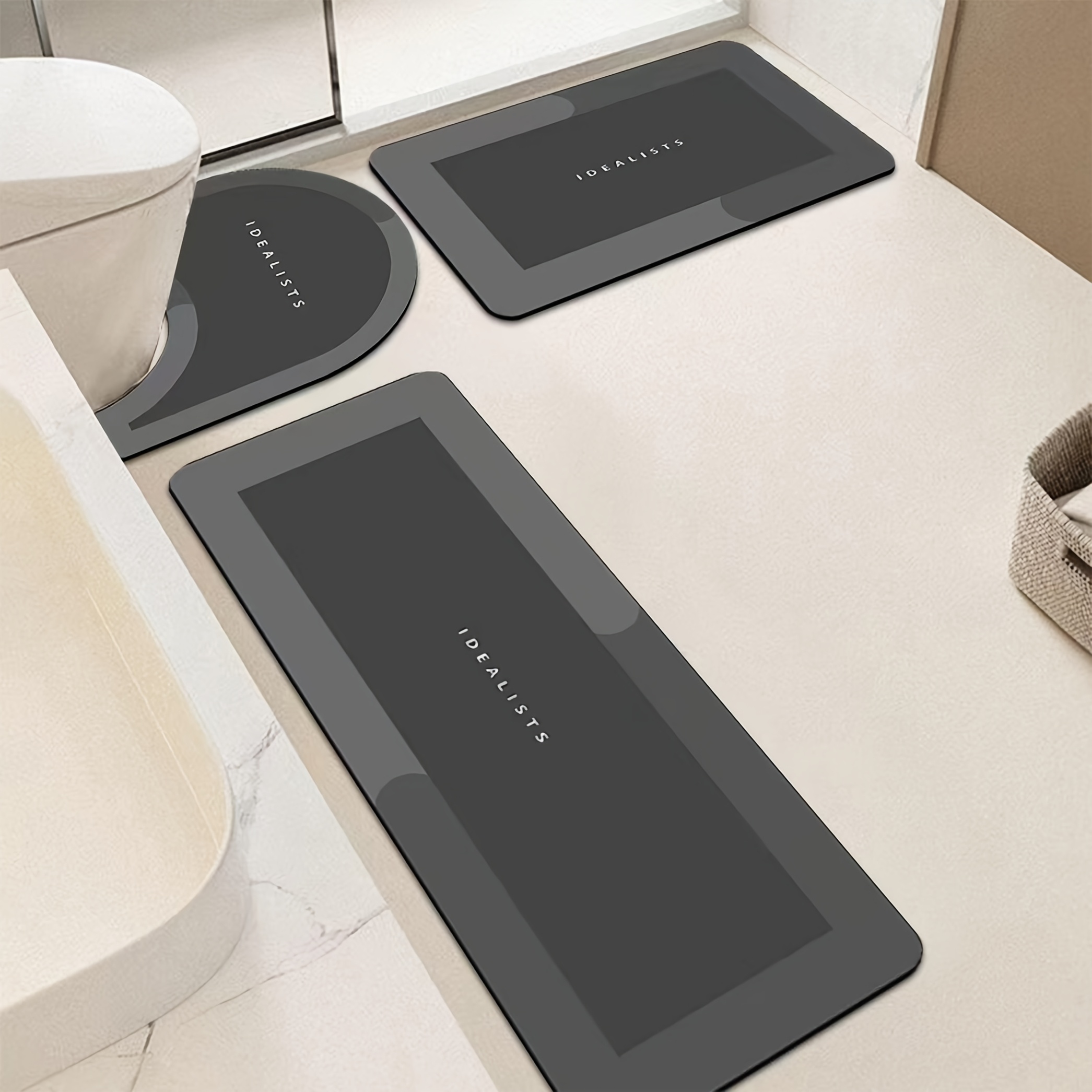 Modern Minimalist Bath Mat Set - Home Made Bathroom Vanity ulasan dan harga