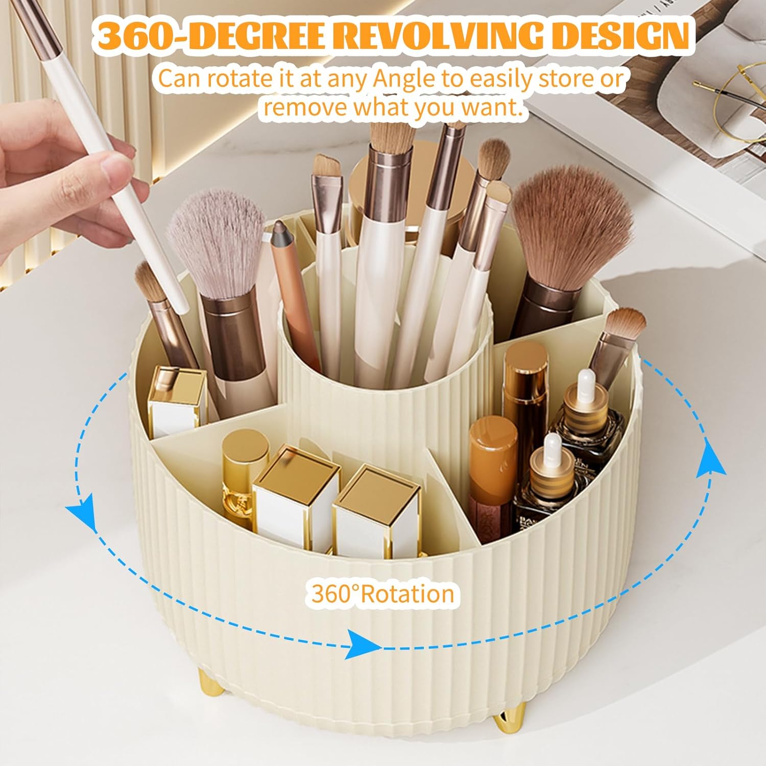 360° Rotating Makeup Cosmetic  - Home Goods Bathroom Storage ulasan dan harga